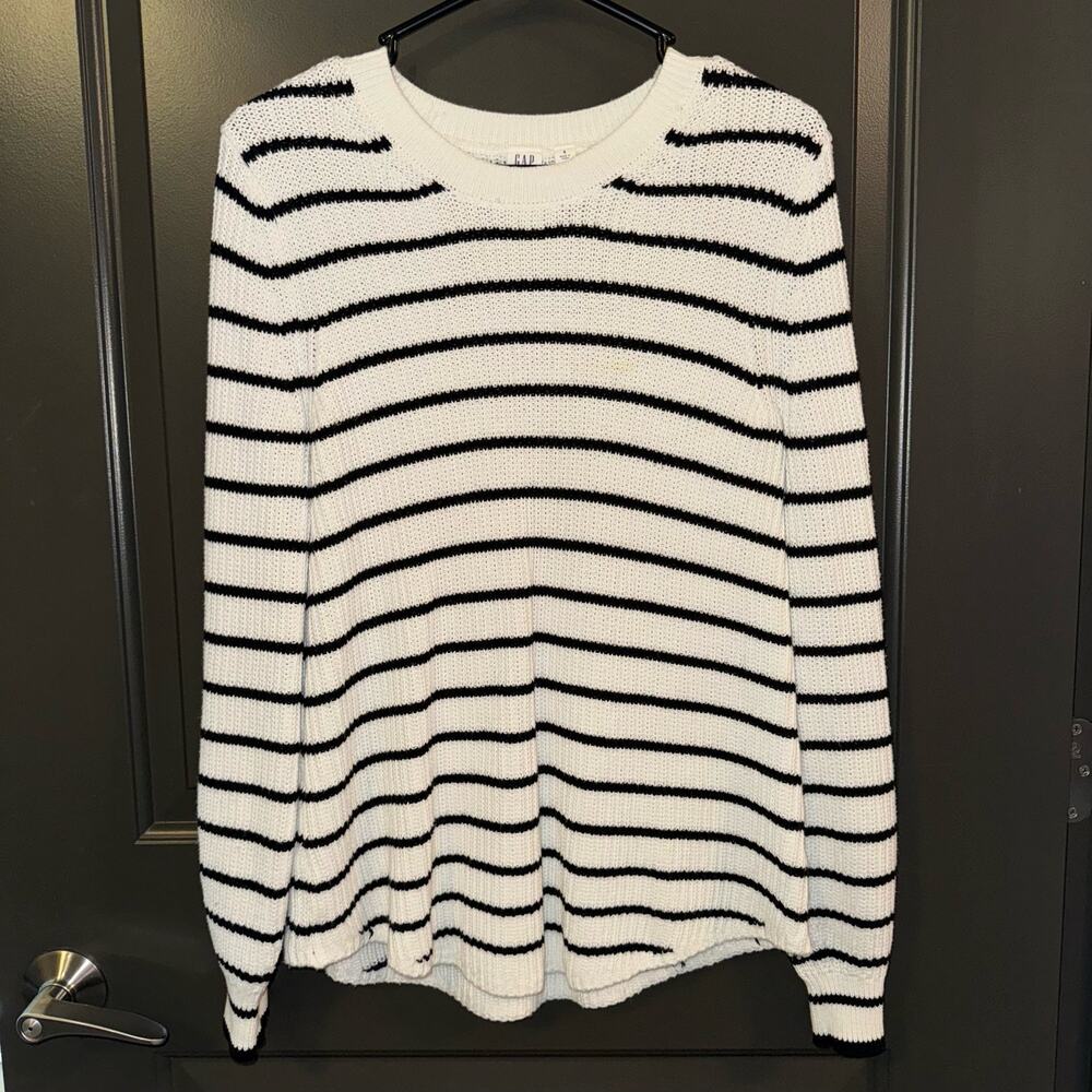 GAP‎ Women's Cotton Black and White Striped Sweater Size Small